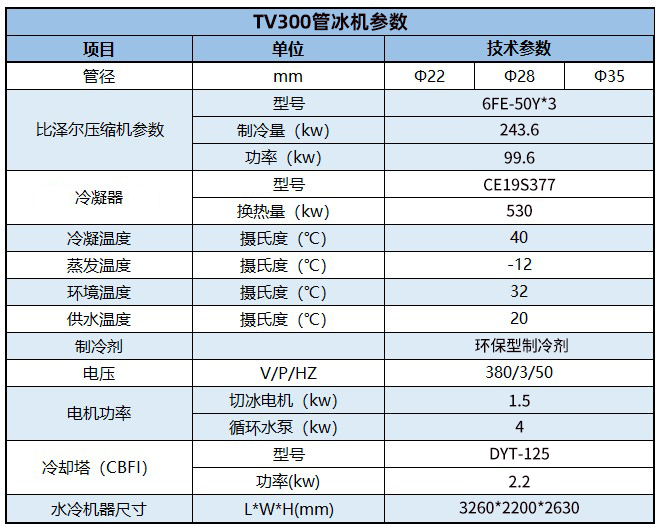 TV300管冰机，30吨管冰机