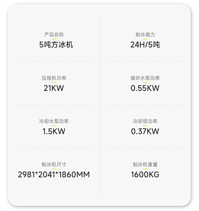 5吨方冰机的参数